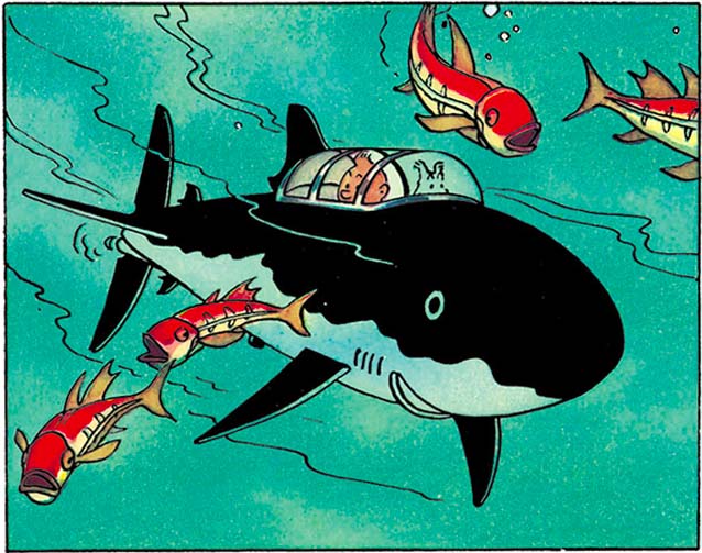 Tintin haaienduikboot