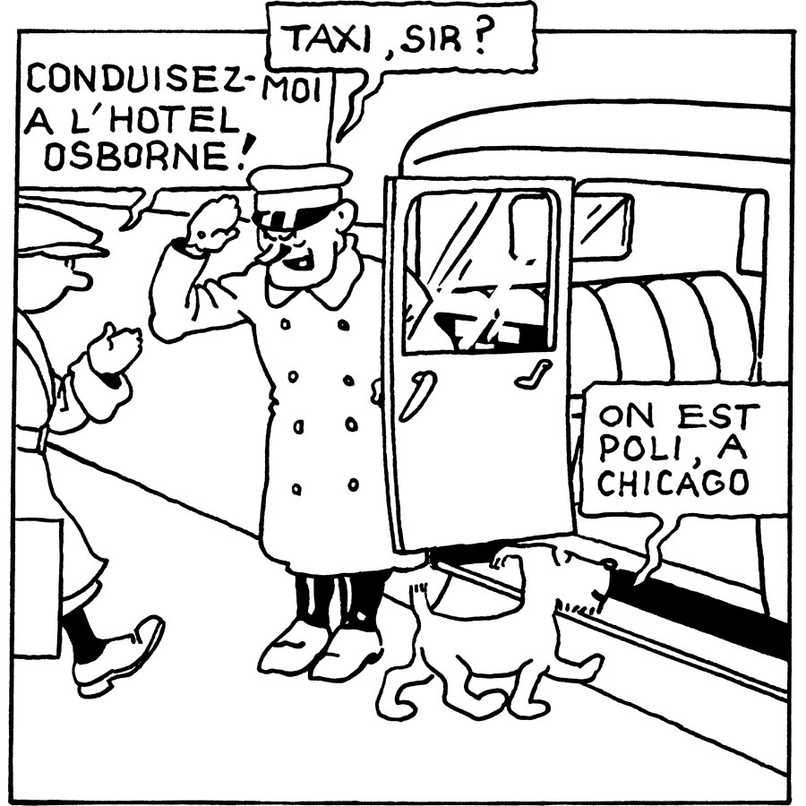 Hotel Osborne Chicago Tintin en Amérique noir et blanc