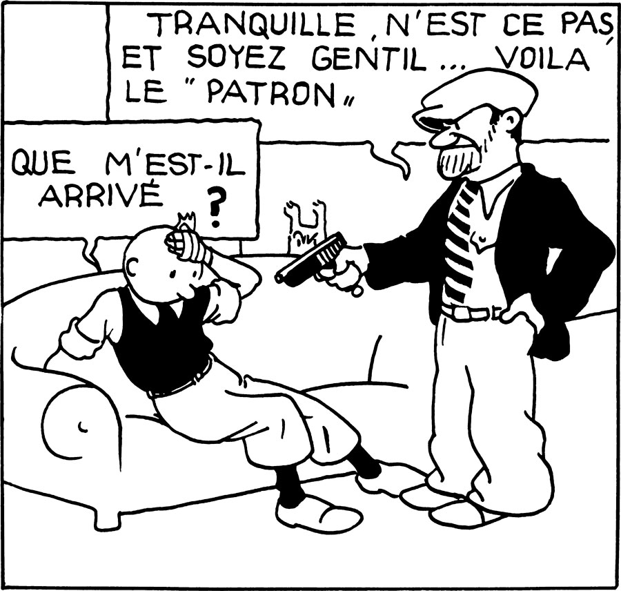 Tintin en Amérique noir et blanc