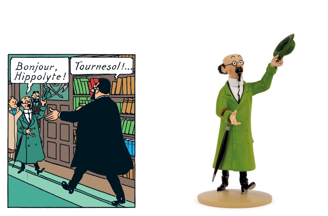 Figurine Tintin - Professeur Tournesol En Métal (plomb) - Doigt Levé - Ancienne - État D'usage