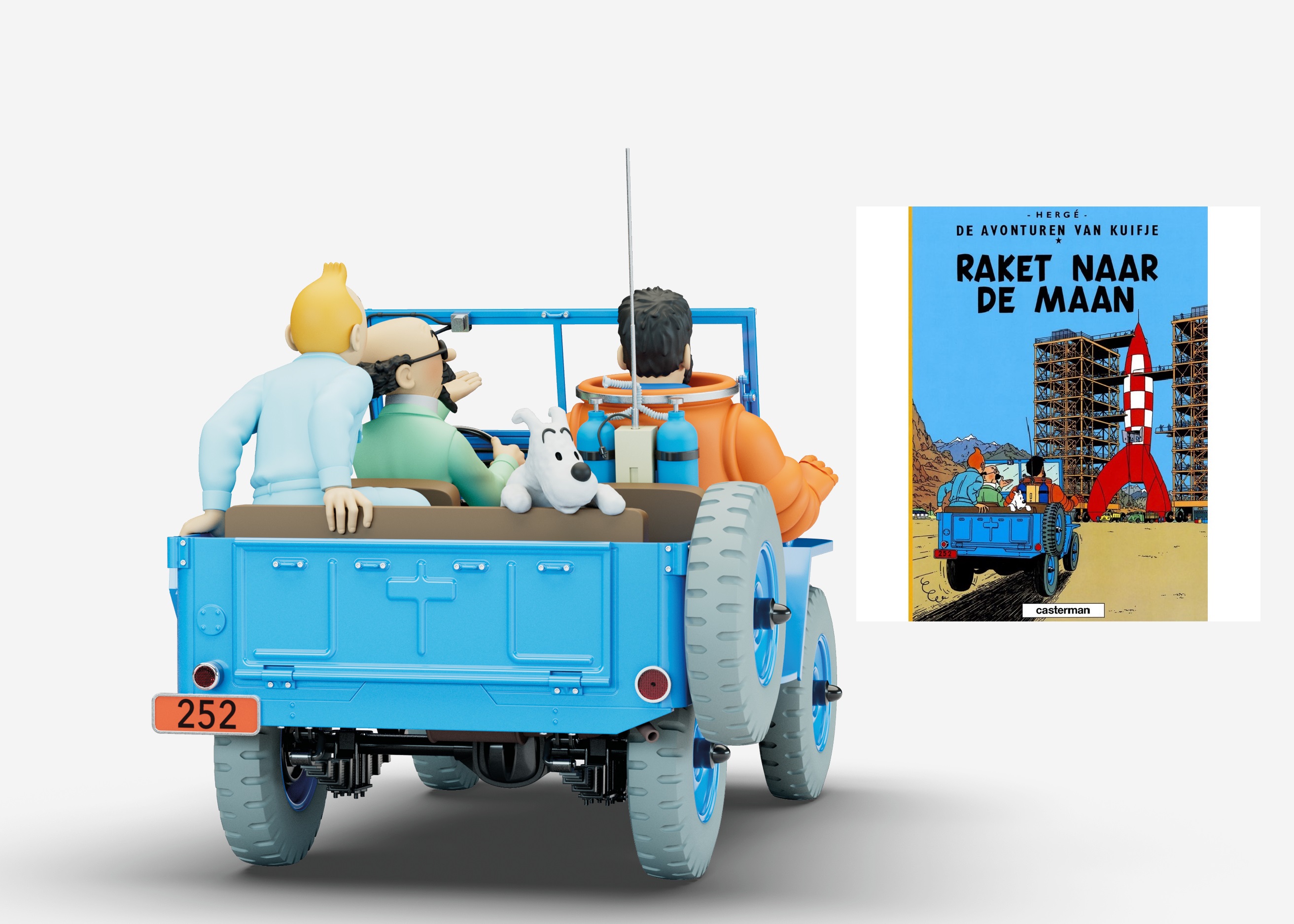 Blauwe Jeep 1:8ste - Raket naar de Maan