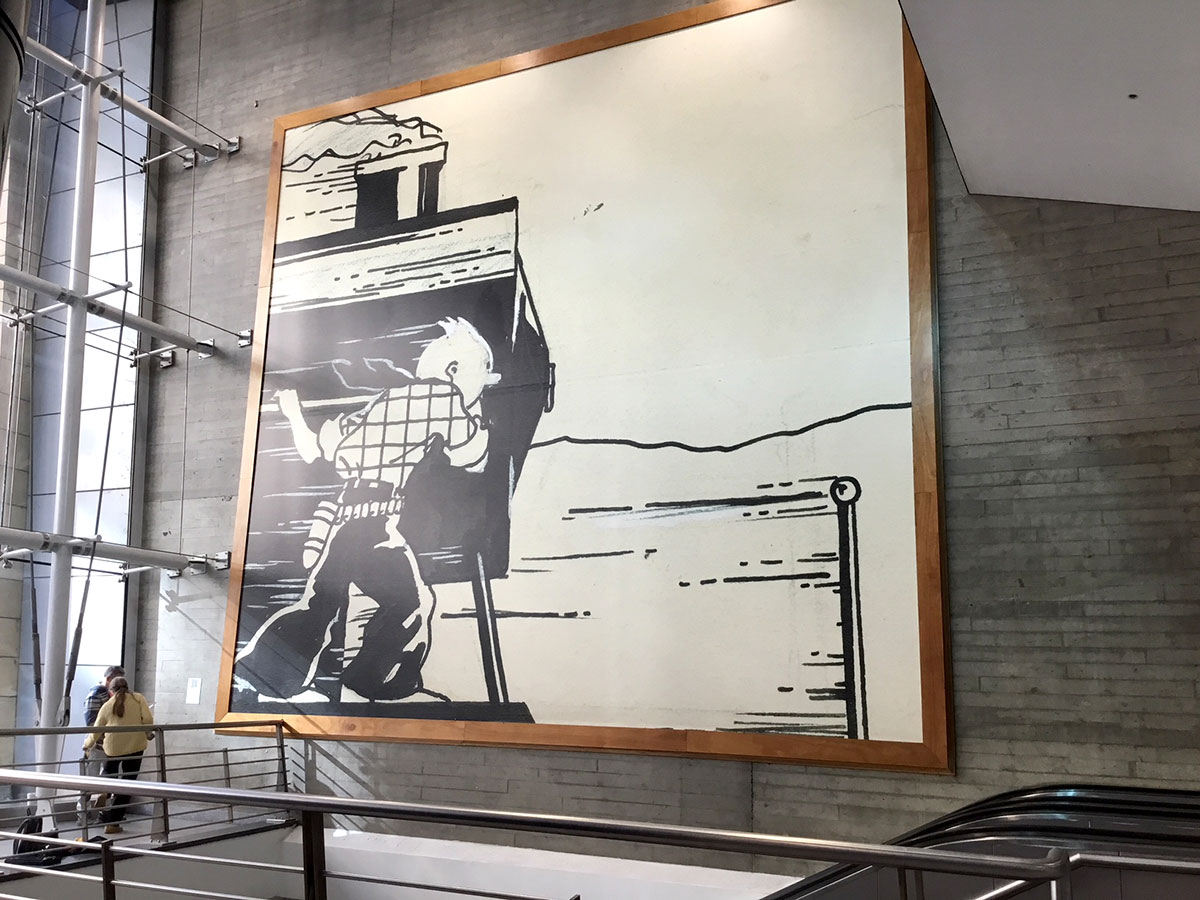 Photo de la fresque de Tintin à la gare de Bruxelles-Midi