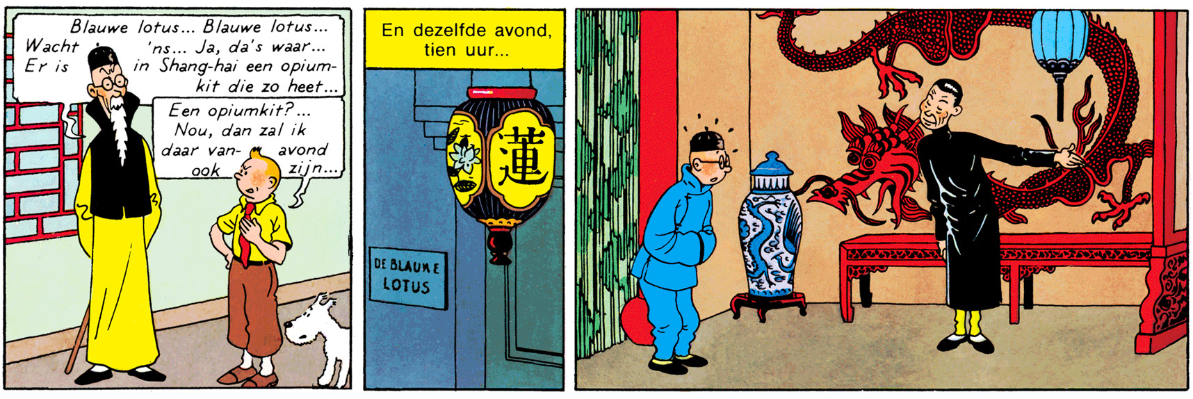 Le Lotus bleu Tintin en costume bleu