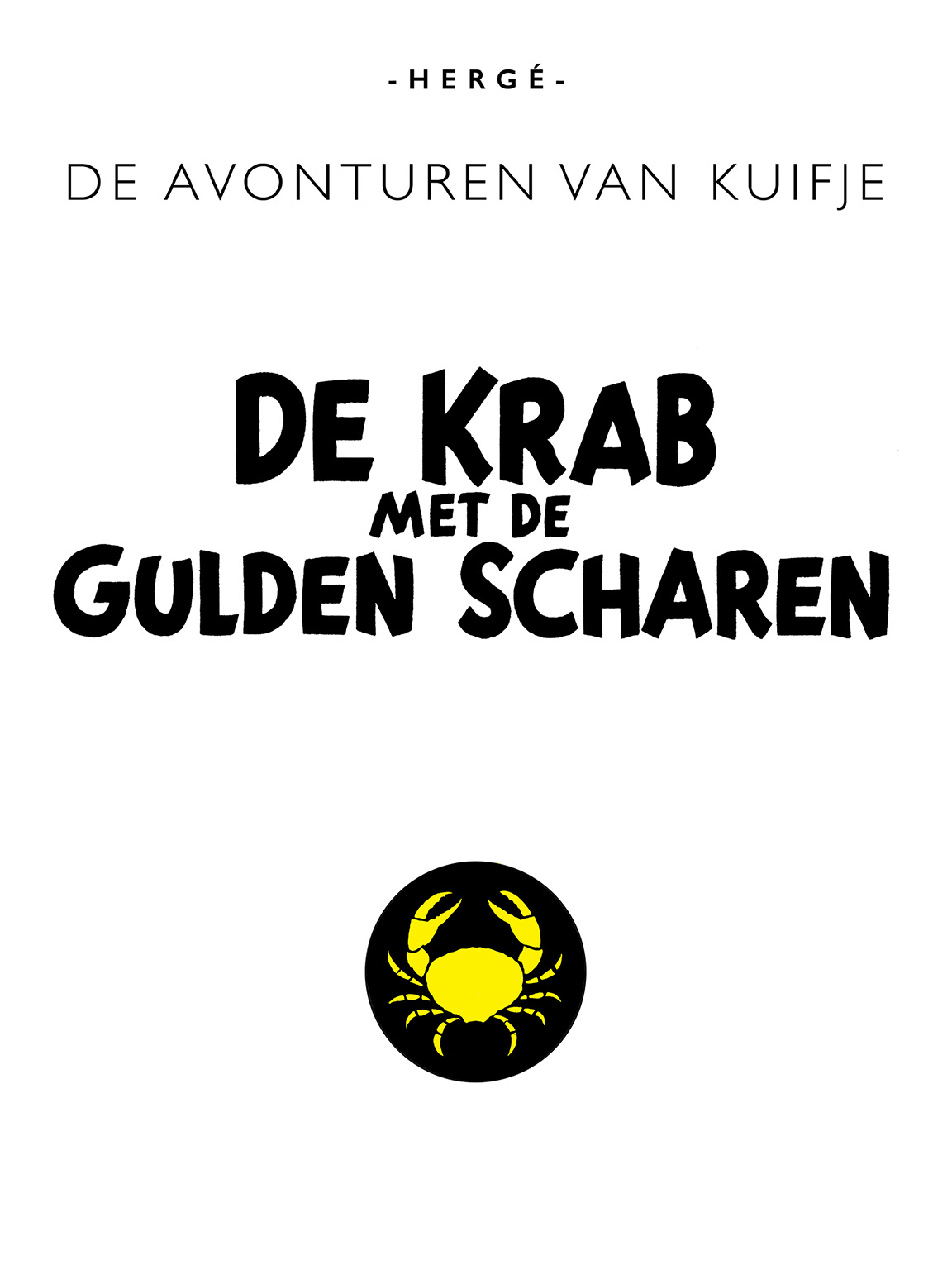 Le Crabe aux pinces d'or - page titre