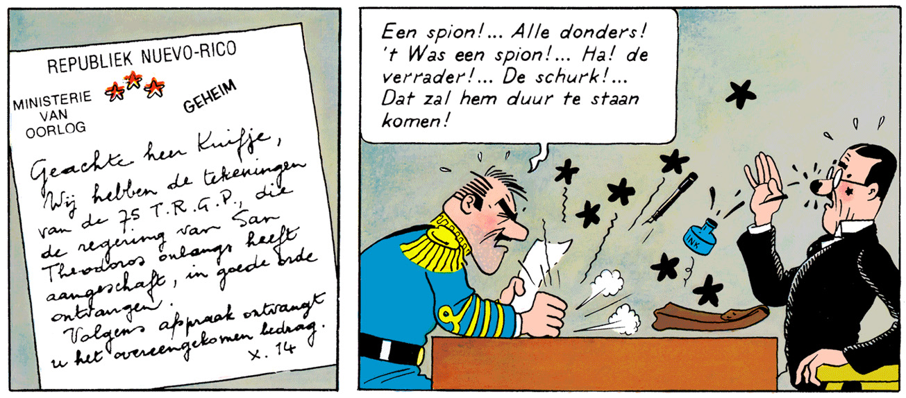 Le général Alcazar pense que Tintin est un espion