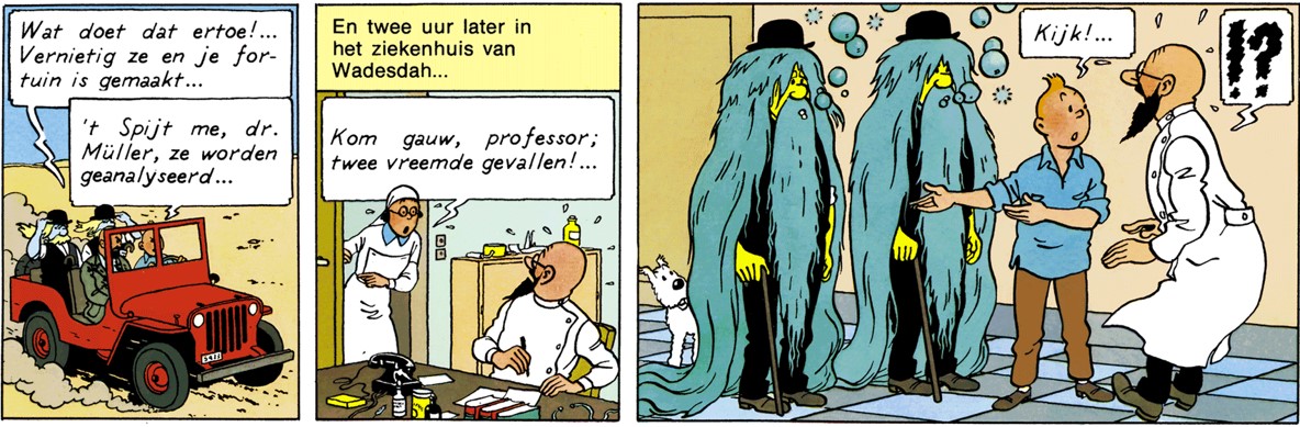 Dupondt, l'aspirine, les cheveux qui poussent - Tintin au pays de l'Or noir