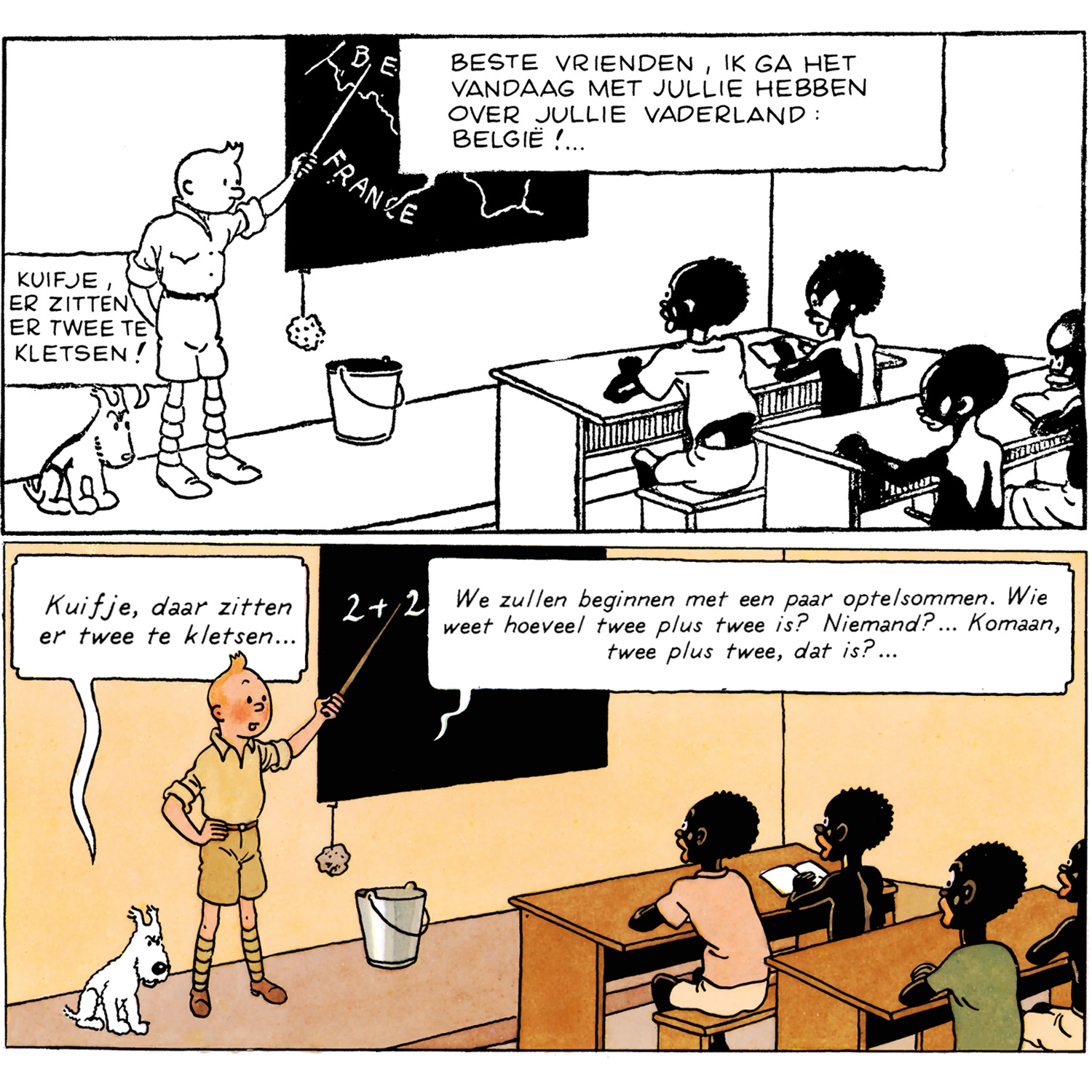 Tintin au Congo maître d'école