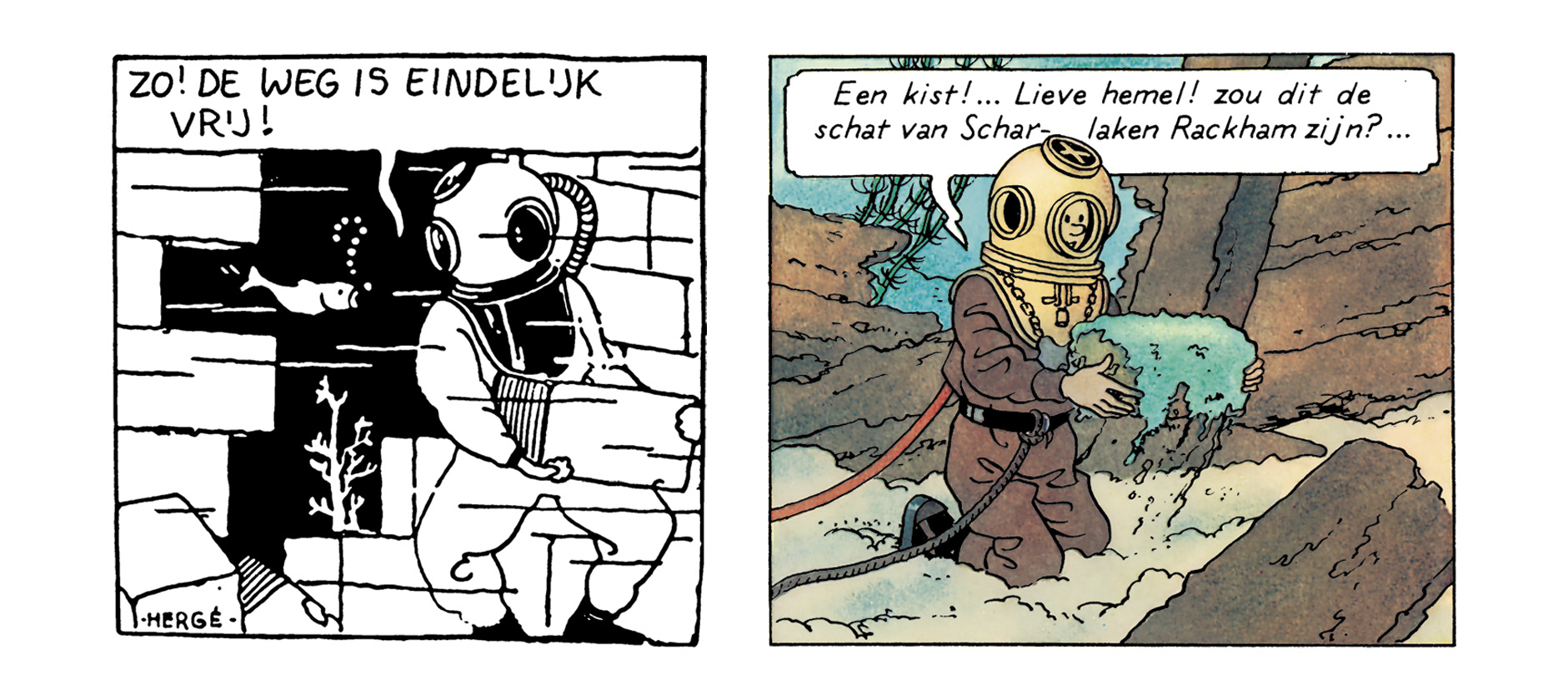 Tintin au pays de Soviets Le Trésor de Rackham le Rouge scaphandre