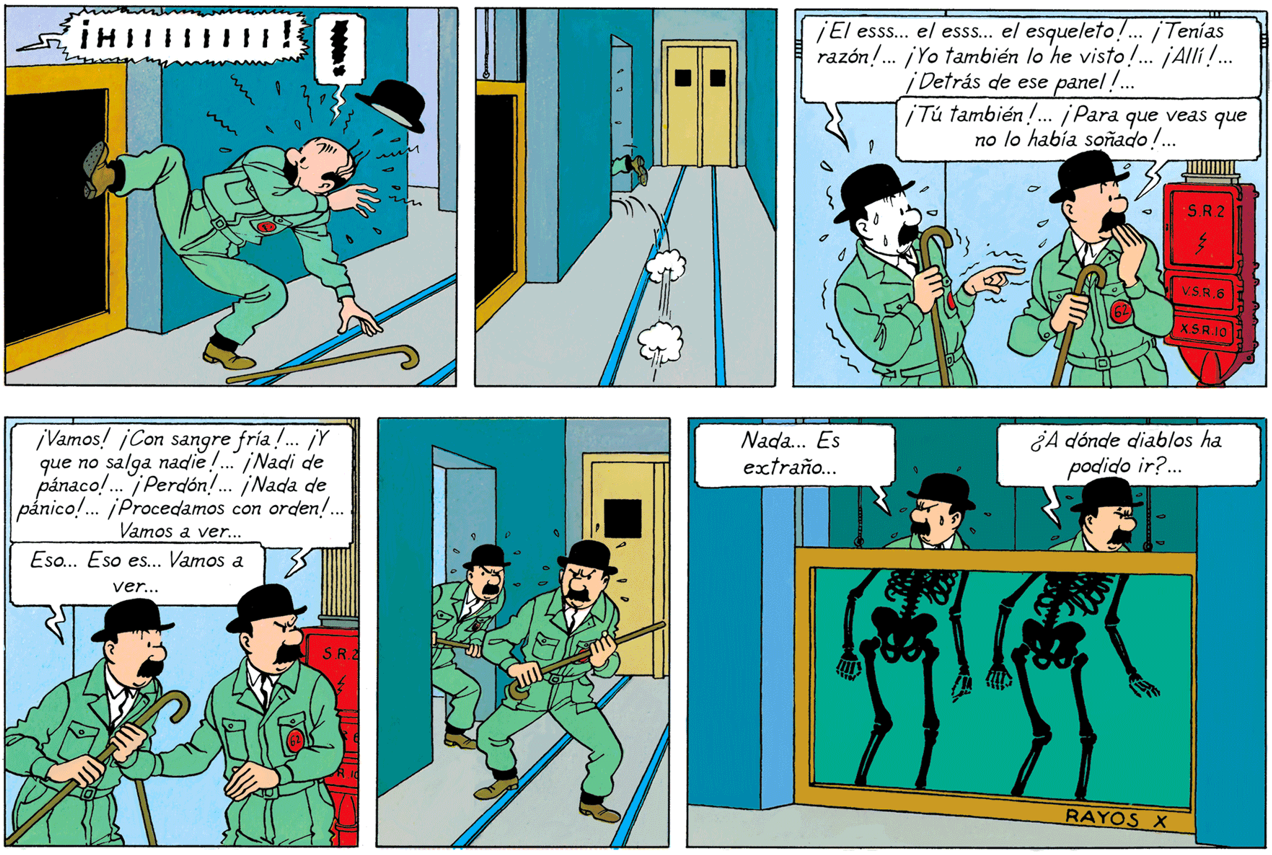 Les Dupondt squelettes dans Objectif Lune