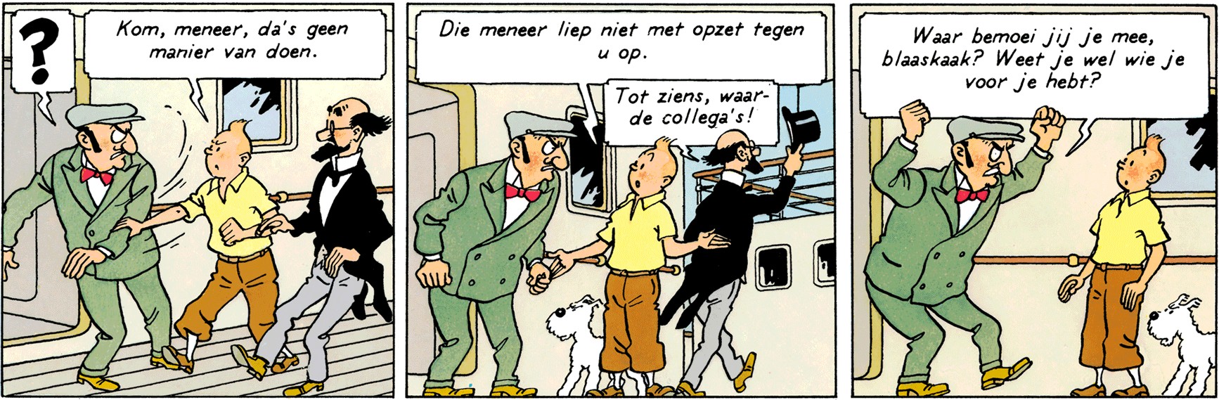 Tintin rencontre Rastapopoulos dans Les Cigares du Pharaon