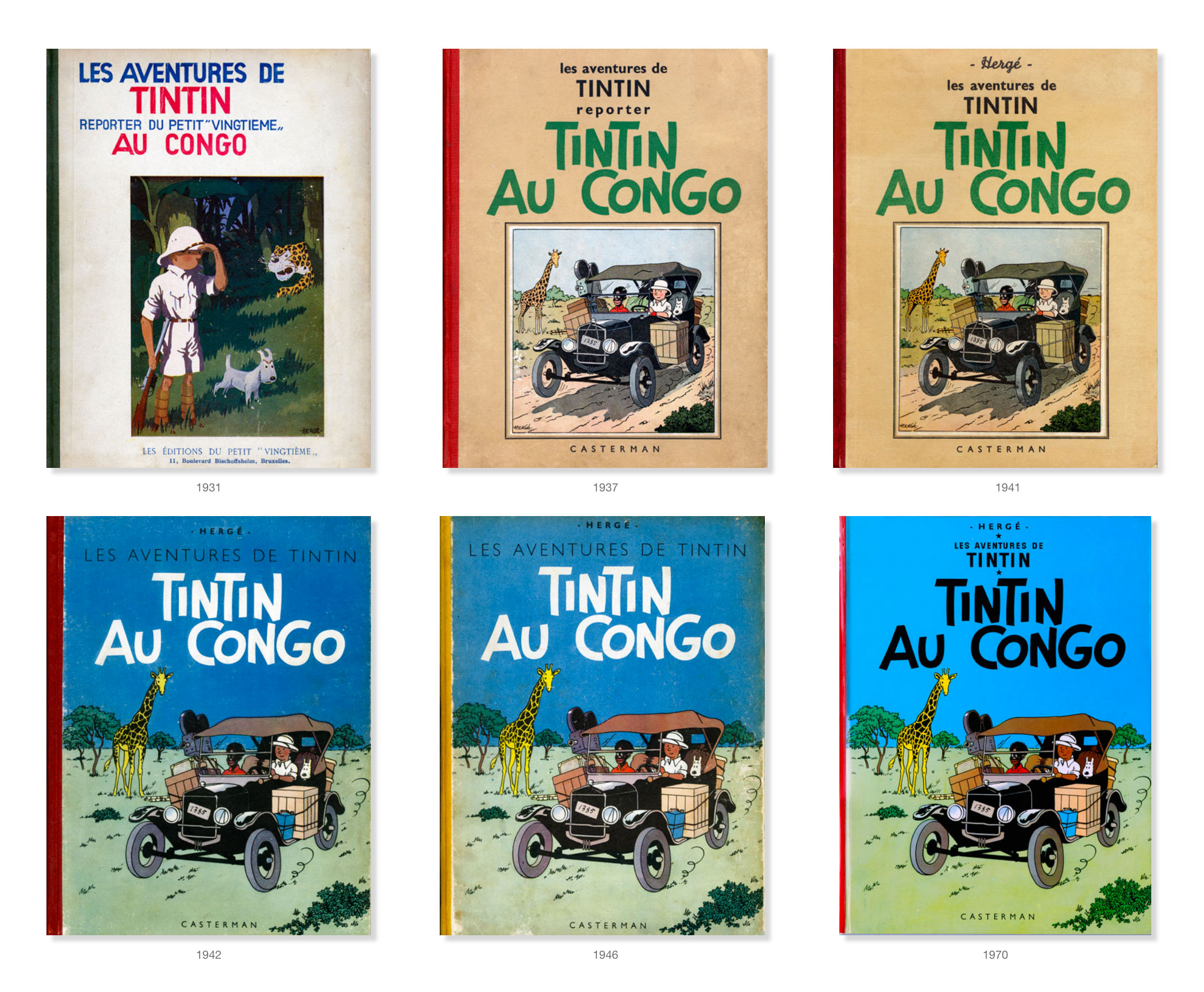 Tintin - Les Aventures de Tintin - Tintin au Congo - Couvertures Album