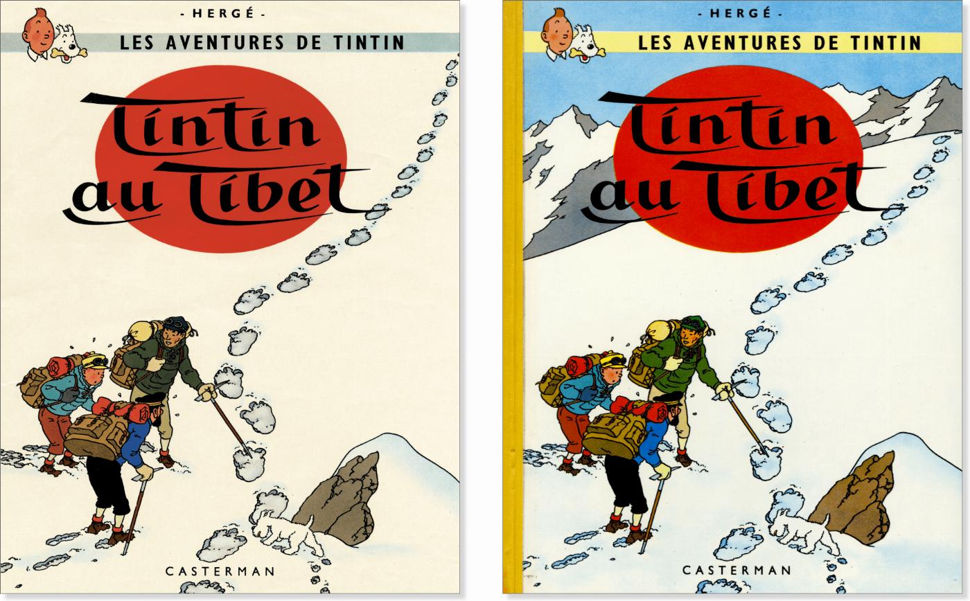 Anciennes couvertures de Tintin au Tibet