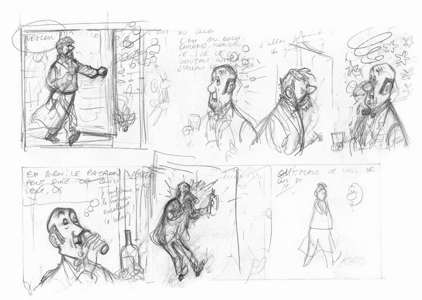 Tintin - Les Aventures de Tintin - Tintin et les Picaros - croquis