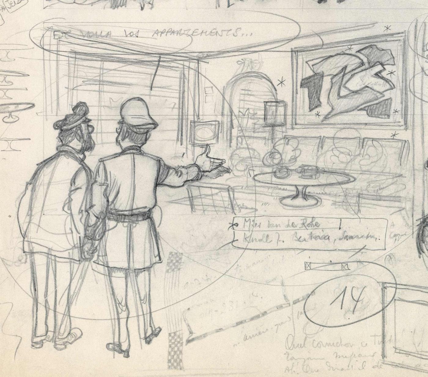 Tintin - Les Aventures de Tintin - Tintin et les Picaros - croquis