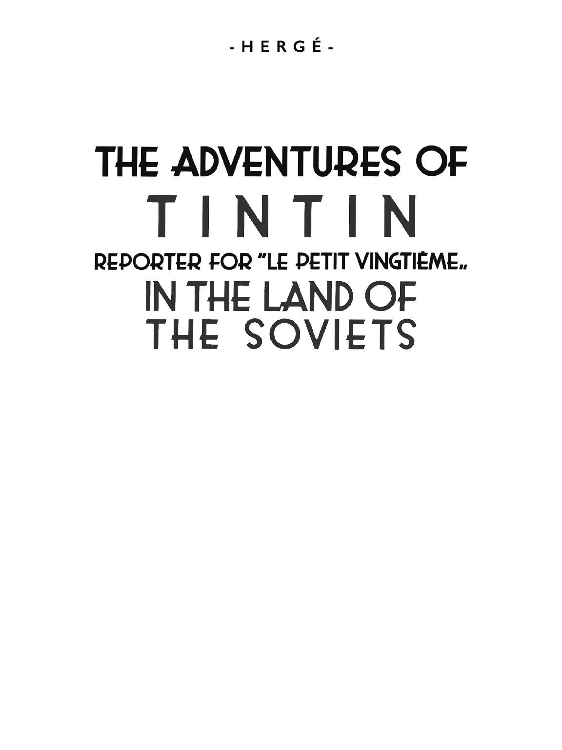 Tintin in the Land of the Soviets - Title page