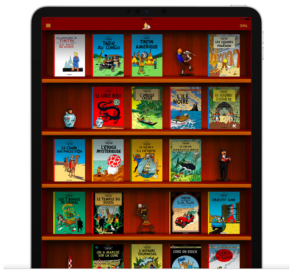 Ecran application Tintin